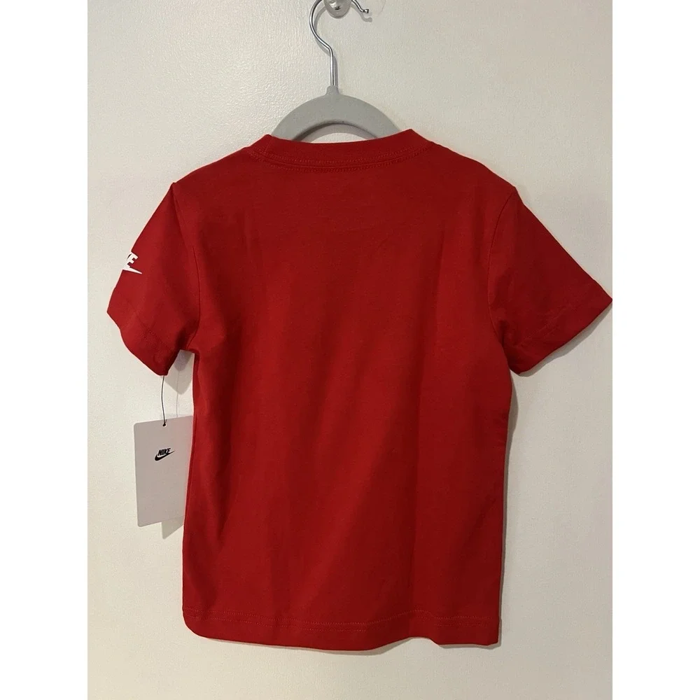 NWT Nike Boy's Size 4‎ Cotton T-Shirt Red With White Logo
